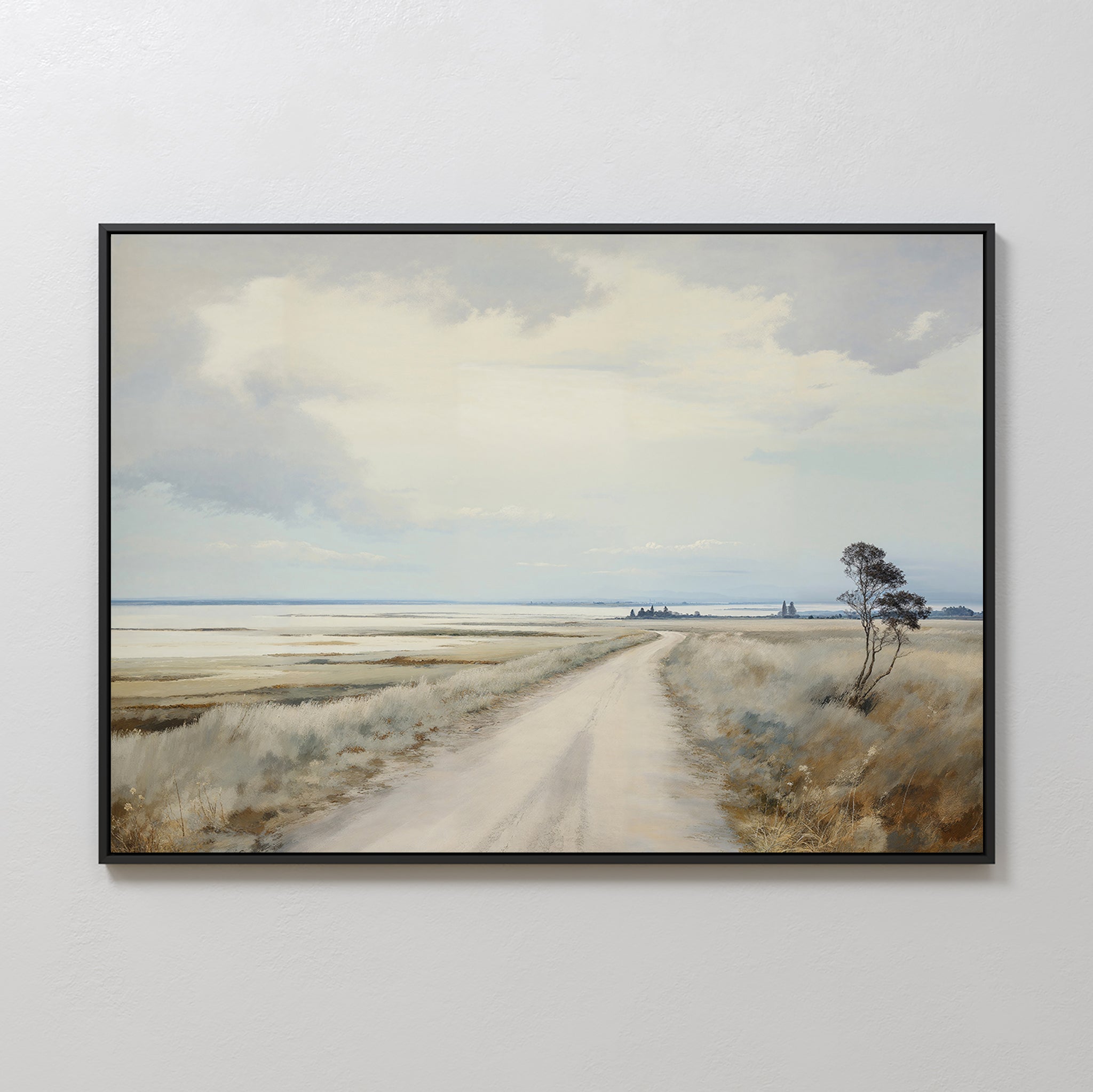 Where the Horizon Whispers – neutral-toned desert canvas wall art print by Aspire Prints