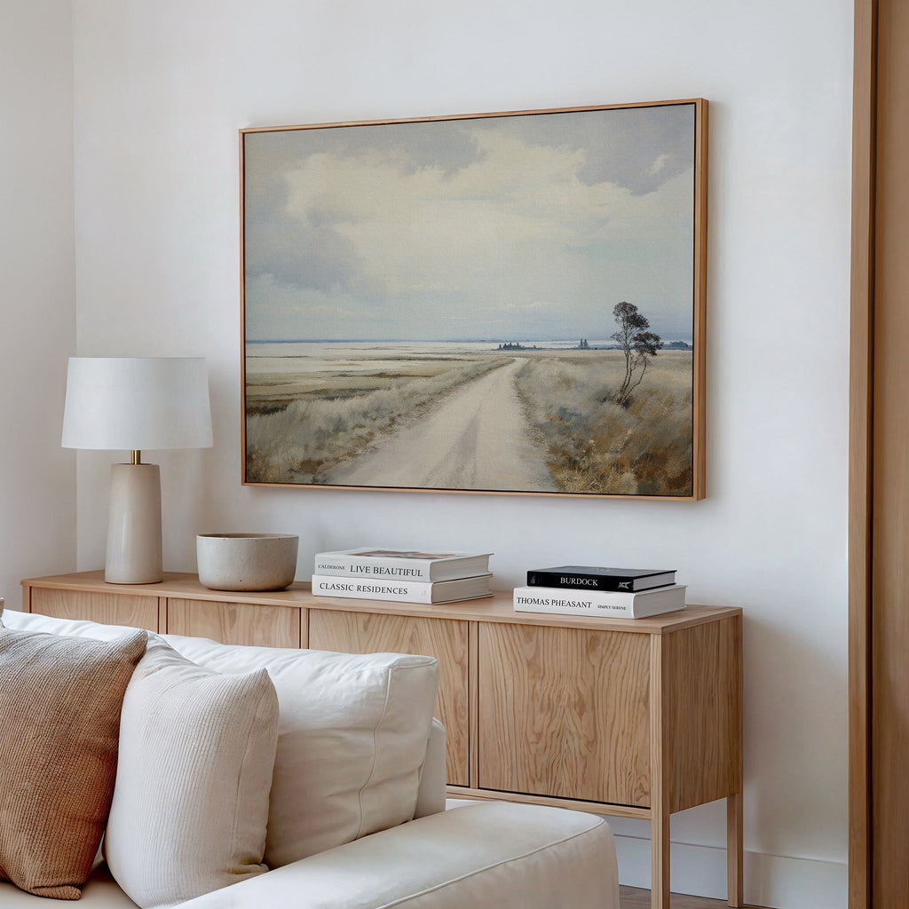 Where the Horizon Whispers – neutral-toned desert canvas wall art print by Aspire Prints