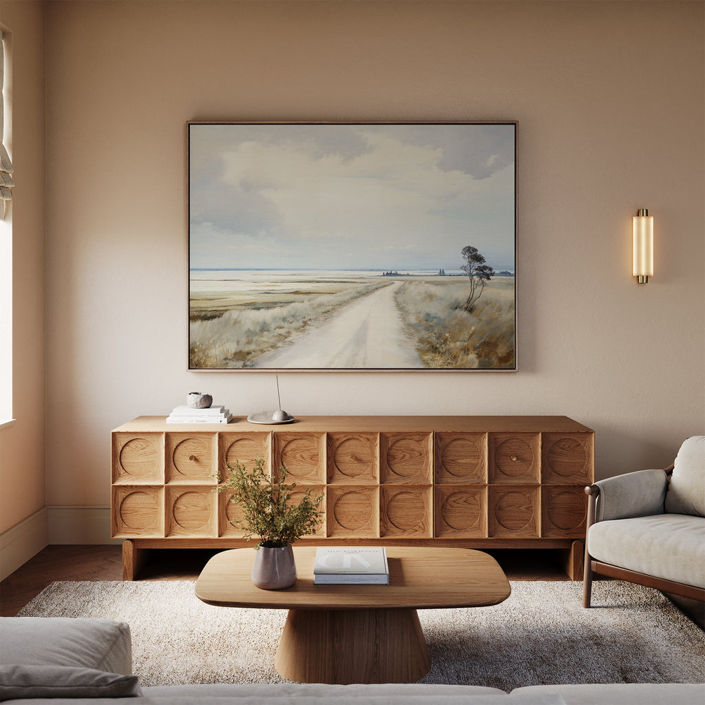 Where the Horizon Whispers – neutral-toned desert canvas wall art print by Aspire Prints