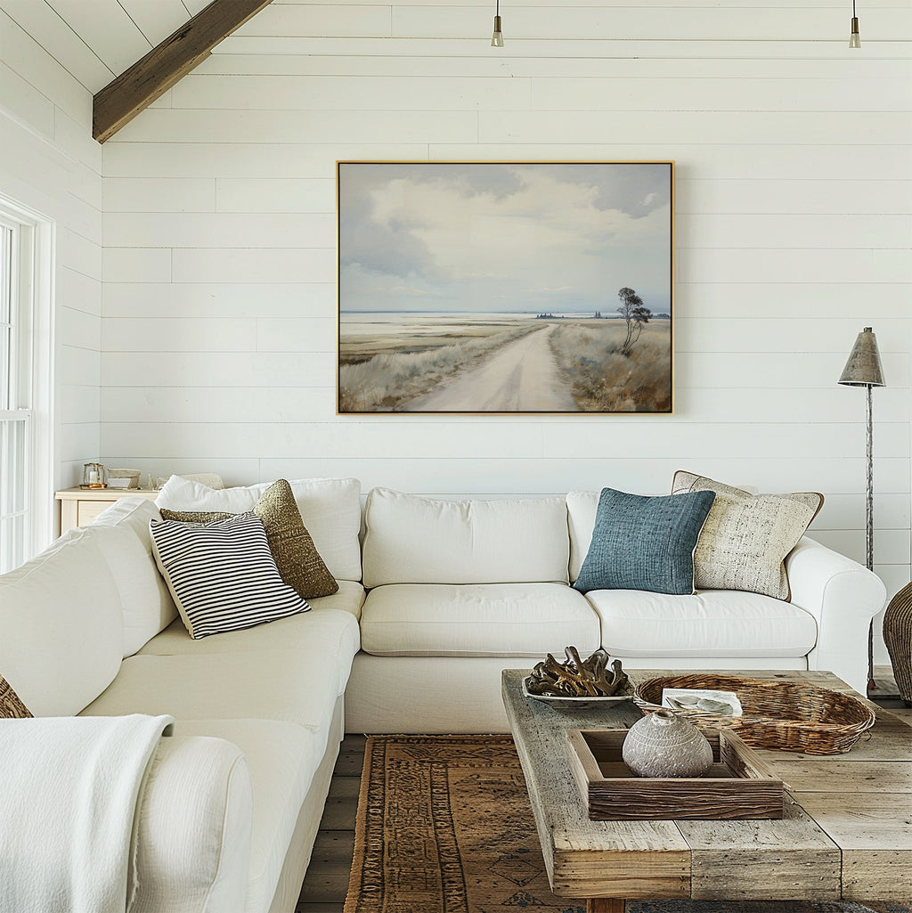 Where the Horizon Whispers – neutral-toned desert canvas wall art print by Aspire Prints