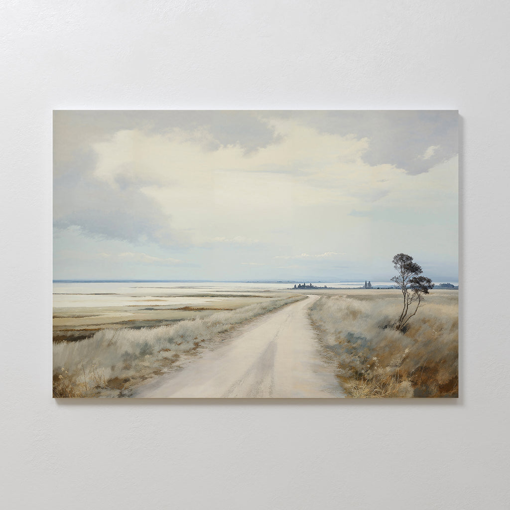 Where the Horizon Whispers – neutral-toned desert canvas wall art print by Aspire Prints