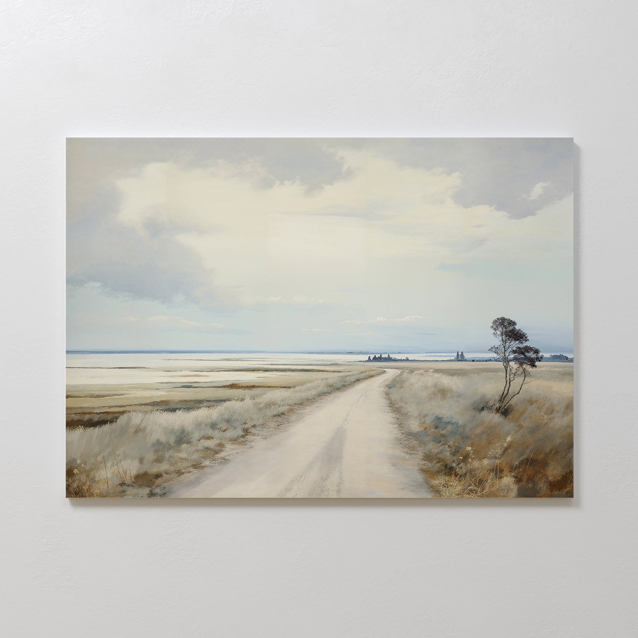 Where the Horizon Whispers – neutral-toned desert canvas wall art print by Aspire Prints