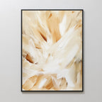 Whisper of Silk – beige and white abstract canvas wall art print by Aspire Prints