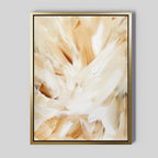Whisper of Silk – beige and white abstract canvas wall art print by Aspire Prints