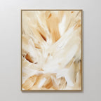 Whisper of Silk – beige and white abstract canvas wall art print by Aspire Prints