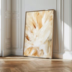 Whisper of Silk – beige and white abstract canvas wall art print by Aspire Prints
