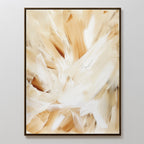 Whisper of Silk – beige and white abstract canvas wall art print by Aspire Prints