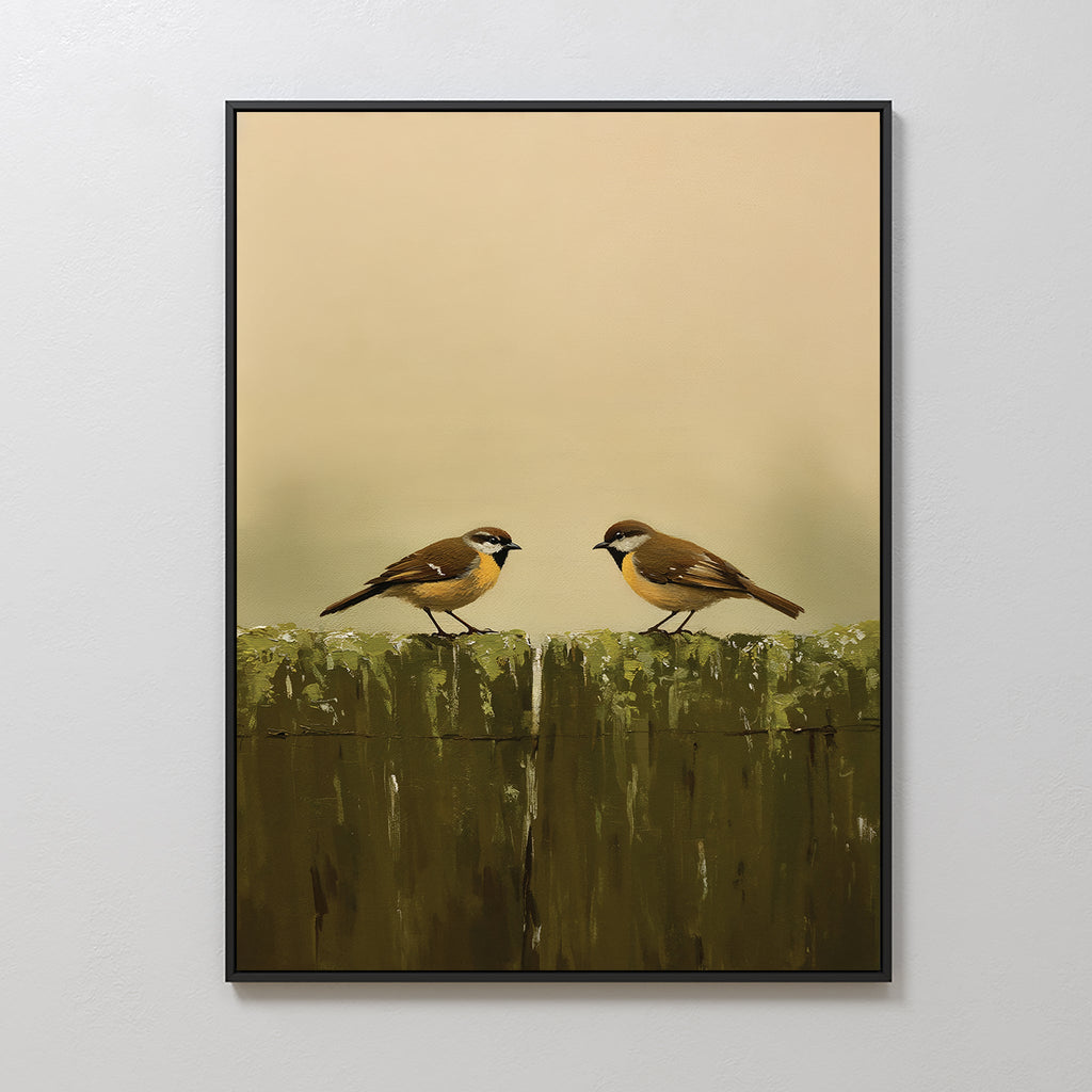 Whispers on the Old Post Canvas Print – neutral-toned vintage canvas wall art print by Aspire Prints