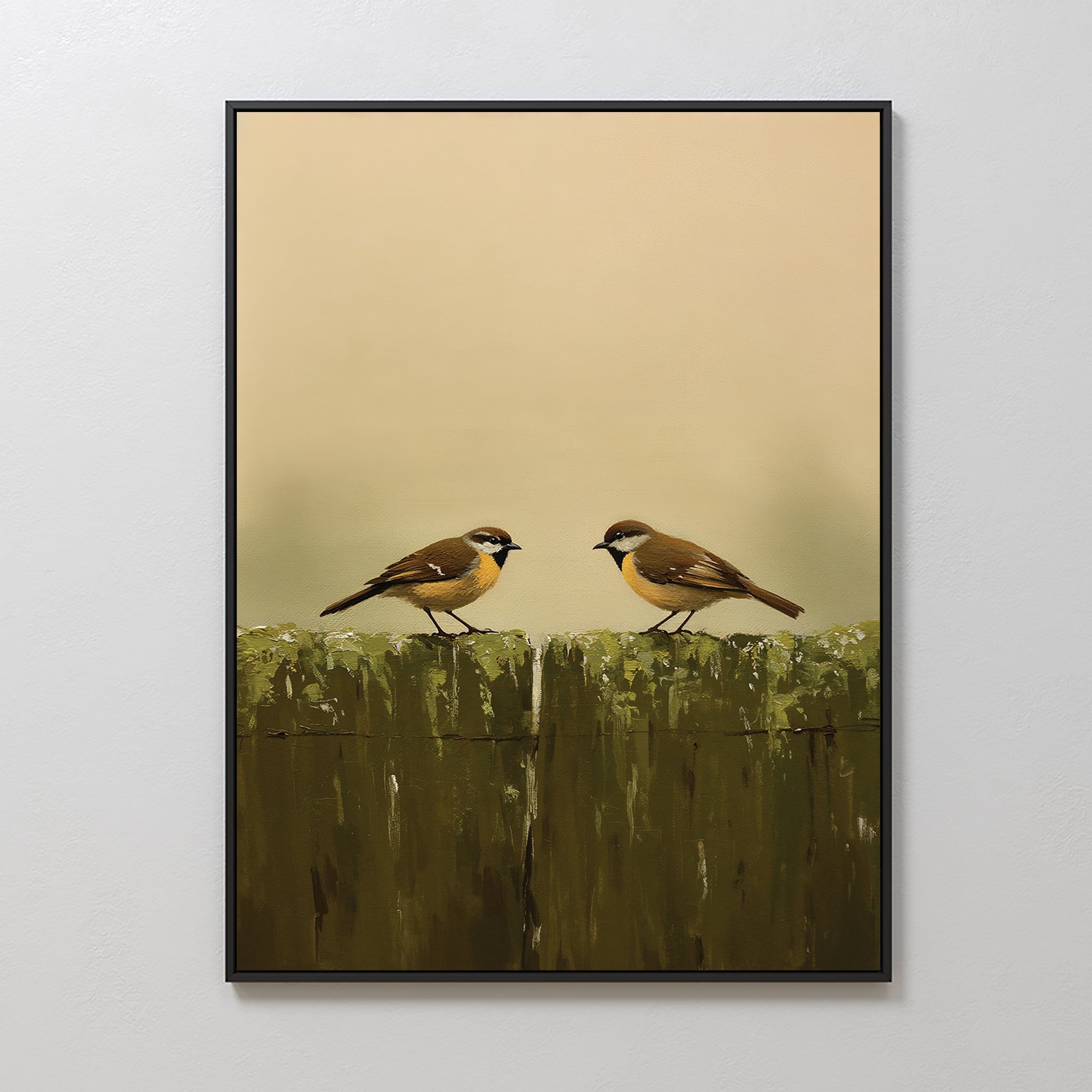 Whispers on the Old Post Canvas Print – neutral-toned vintage canvas wall art print by Aspire Prints