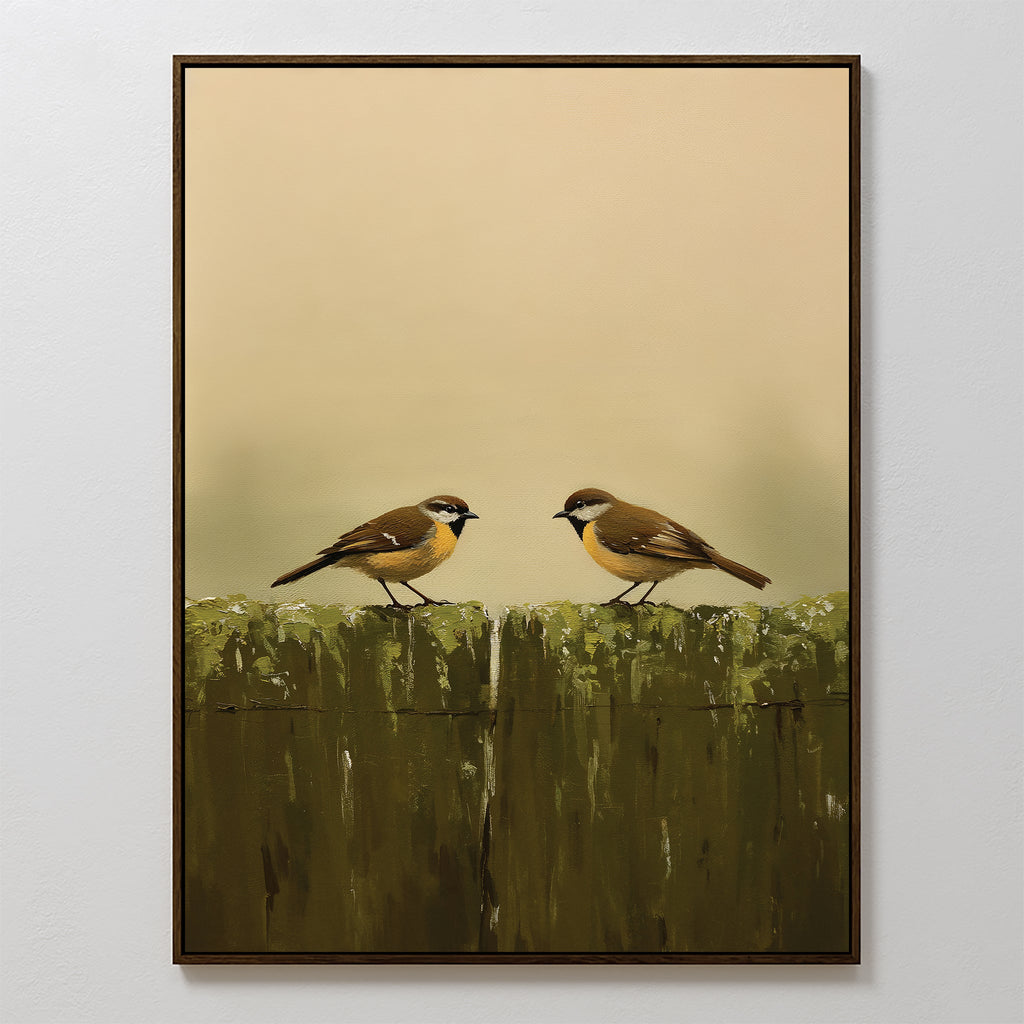 Whispers on the Old Post Canvas Print – neutral-toned vintage canvas wall art print by Aspire Prints