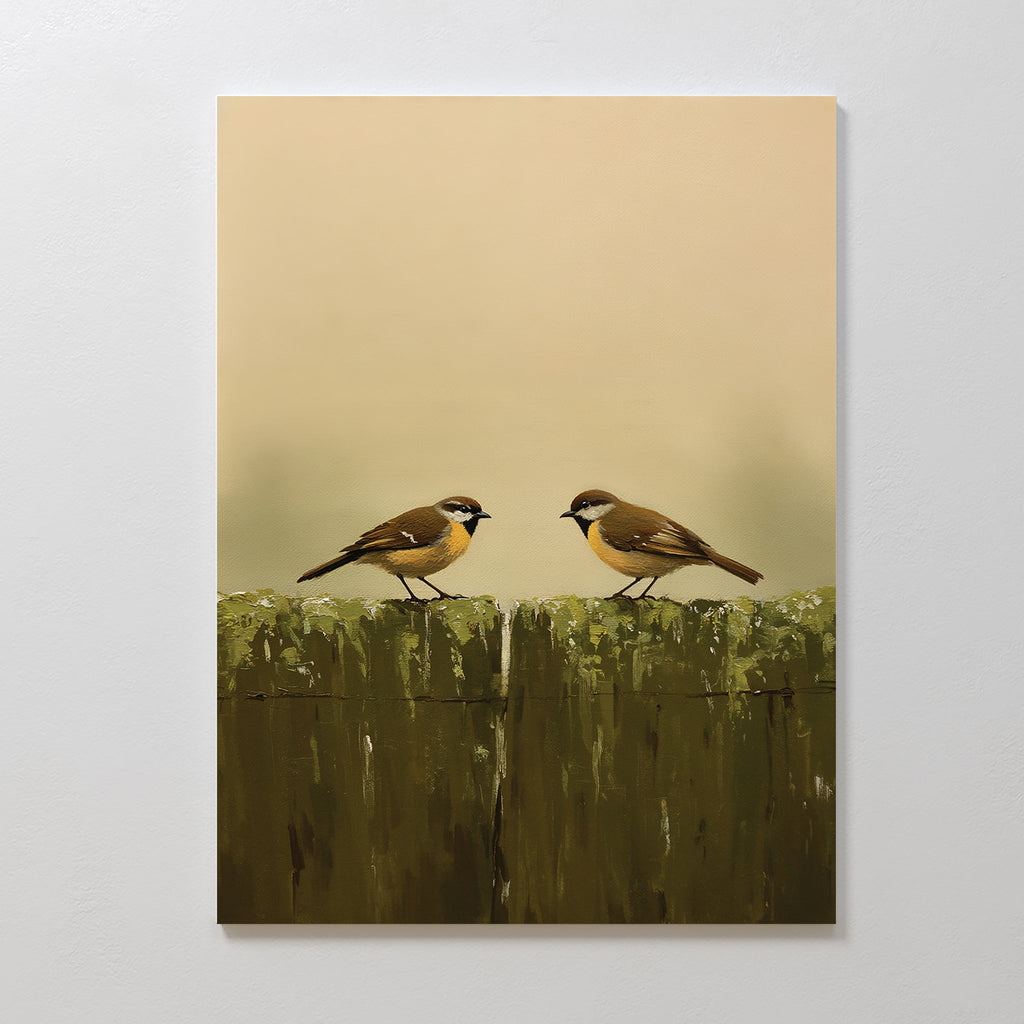 Whispers on the Old Post Canvas Print – neutral-toned vintage canvas wall art print by Aspire Prints