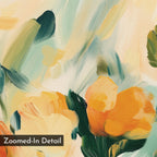 Saffron Reverie in Bloom – multicolour botanical canvas wall art print by Aspire Prints