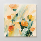 Saffron Reverie in Bloom – multicolour botanical canvas wall art print by Aspire Prints