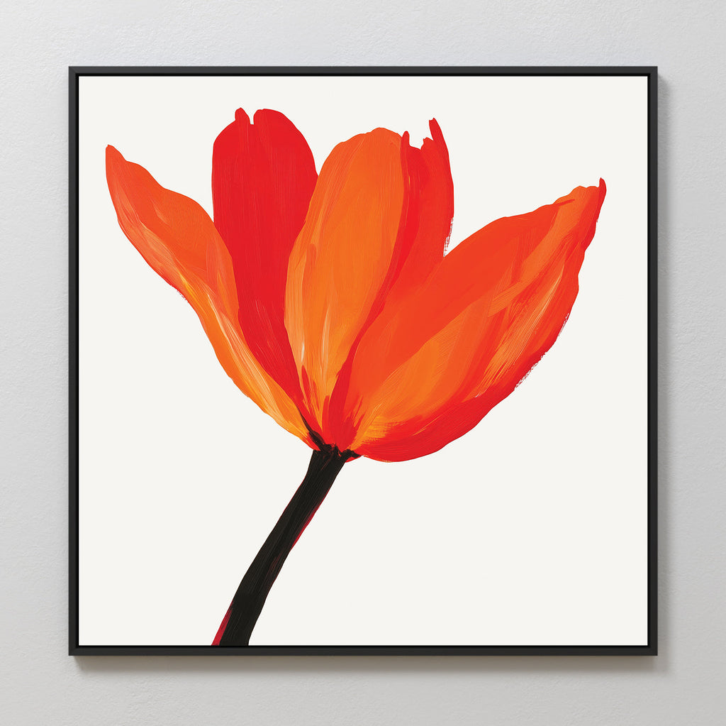 Ember Bloom in Solitude – neutral-toned botanical canvas wall art print by Aspire Prints