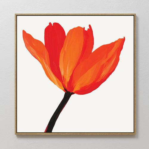 Ember Bloom in Solitude – neutral-toned botanical canvas wall art print by Aspire Prints
