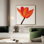 Ember Bloom in Solitude – neutral-toned botanical canvas wall art print by Aspire Prints
