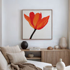 Ember Bloom in Solitude – neutral-toned botanical canvas wall art print by Aspire Prints
