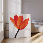 Ember Bloom in Solitude – neutral-toned botanical canvas wall art print by Aspire Prints