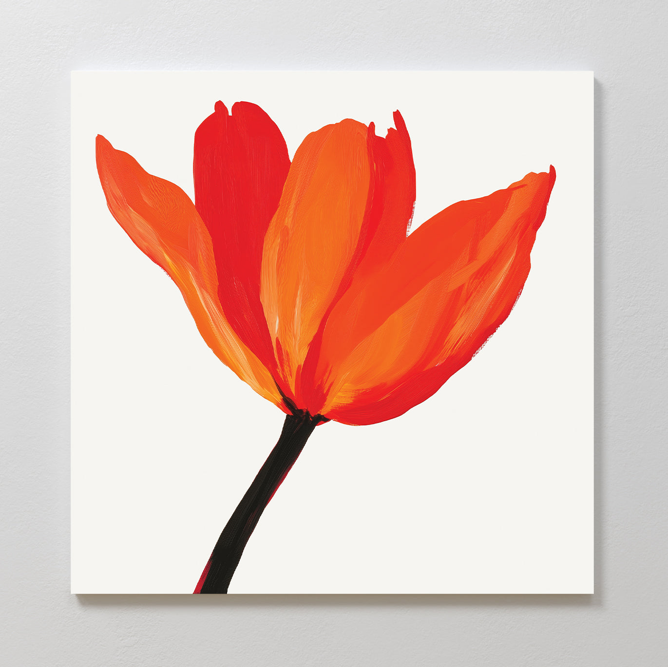Ember Bloom in Solitude – neutral-toned botanical canvas wall art print by Aspire Prints