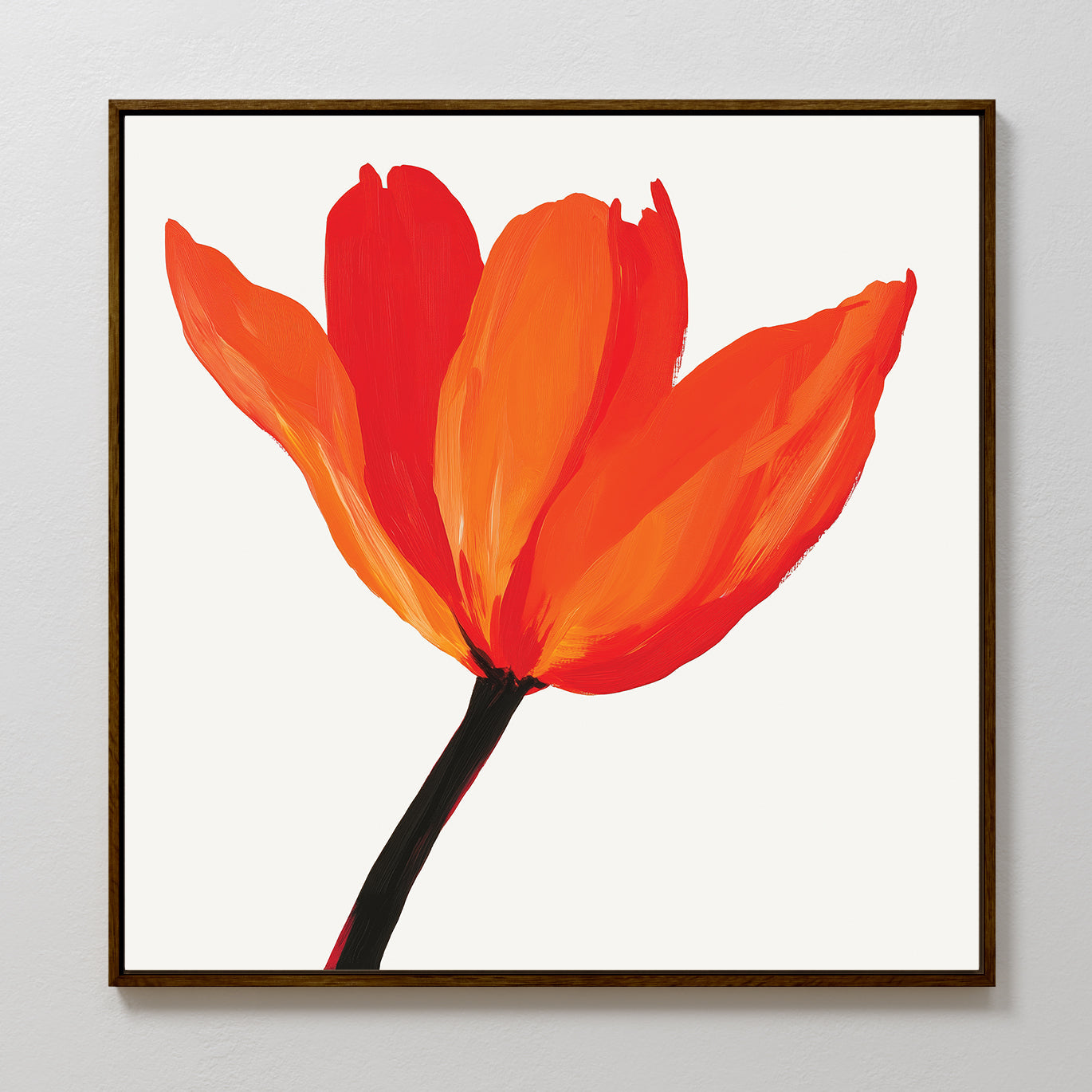 Ember Bloom in Solitude – neutral-toned botanical canvas wall art print by Aspire Prints