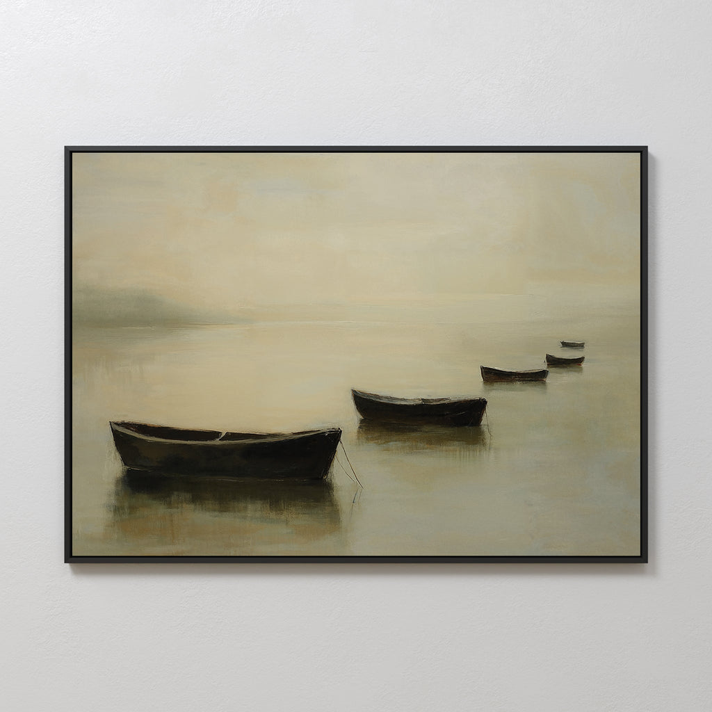 Harbour of Hushed Whispers – earthy brown vintage canvas wall art print by Aspire Prints