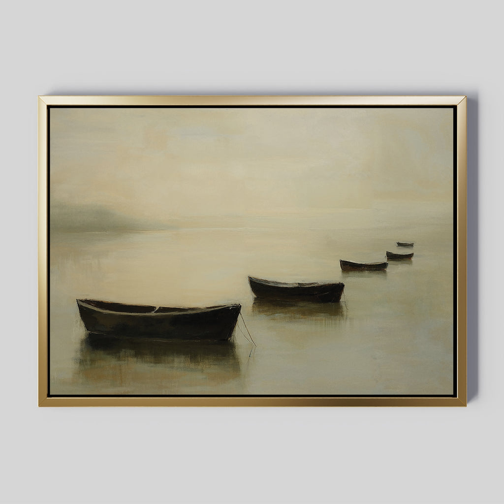 Harbour of Hushed Whispers – earthy brown vintage canvas wall art print by Aspire Prints