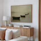 Harbour of Hushed Whispers – earthy brown vintage canvas wall art print by Aspire Prints