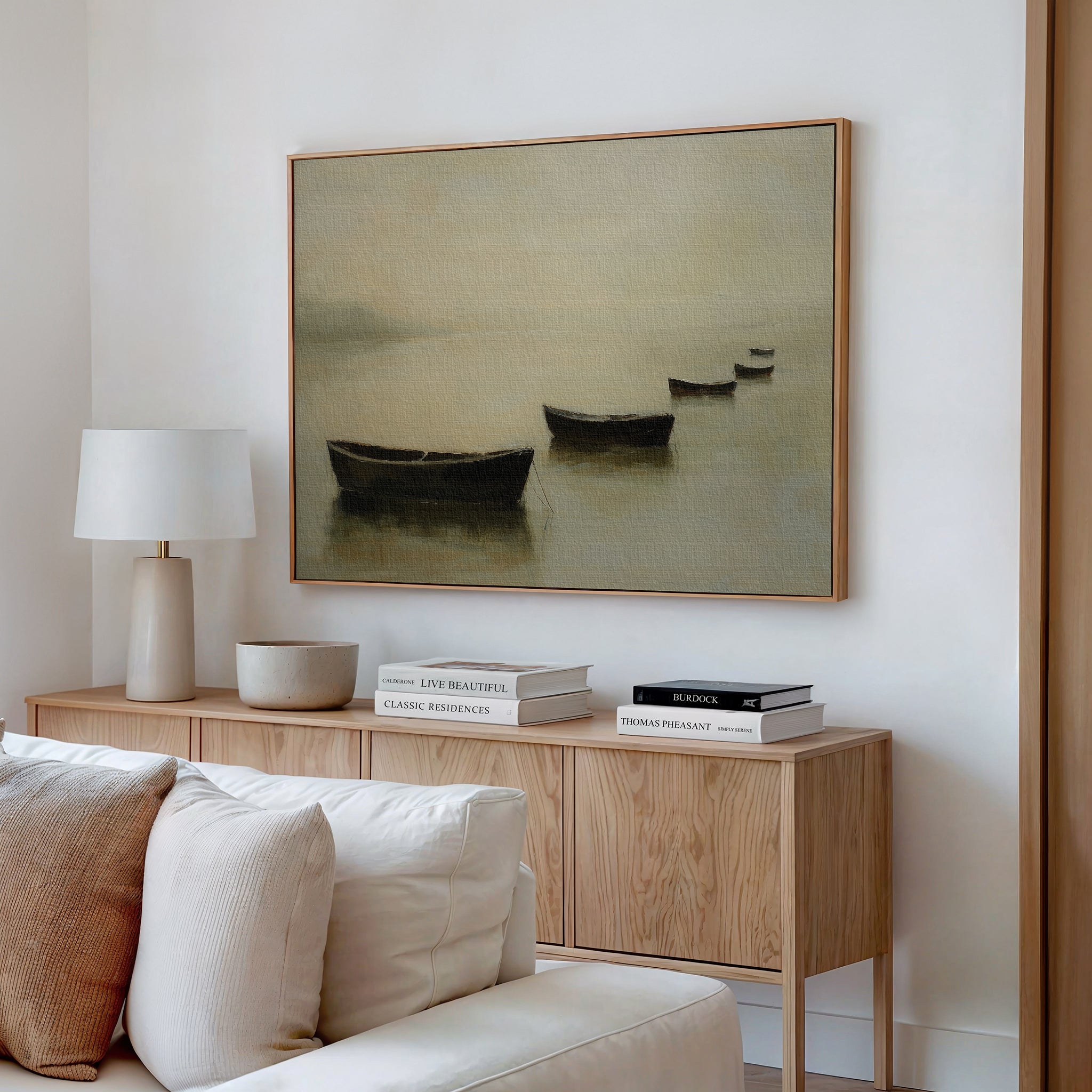 Harbour of Hushed Whispers – earthy brown vintage canvas wall art print by Aspire Prints