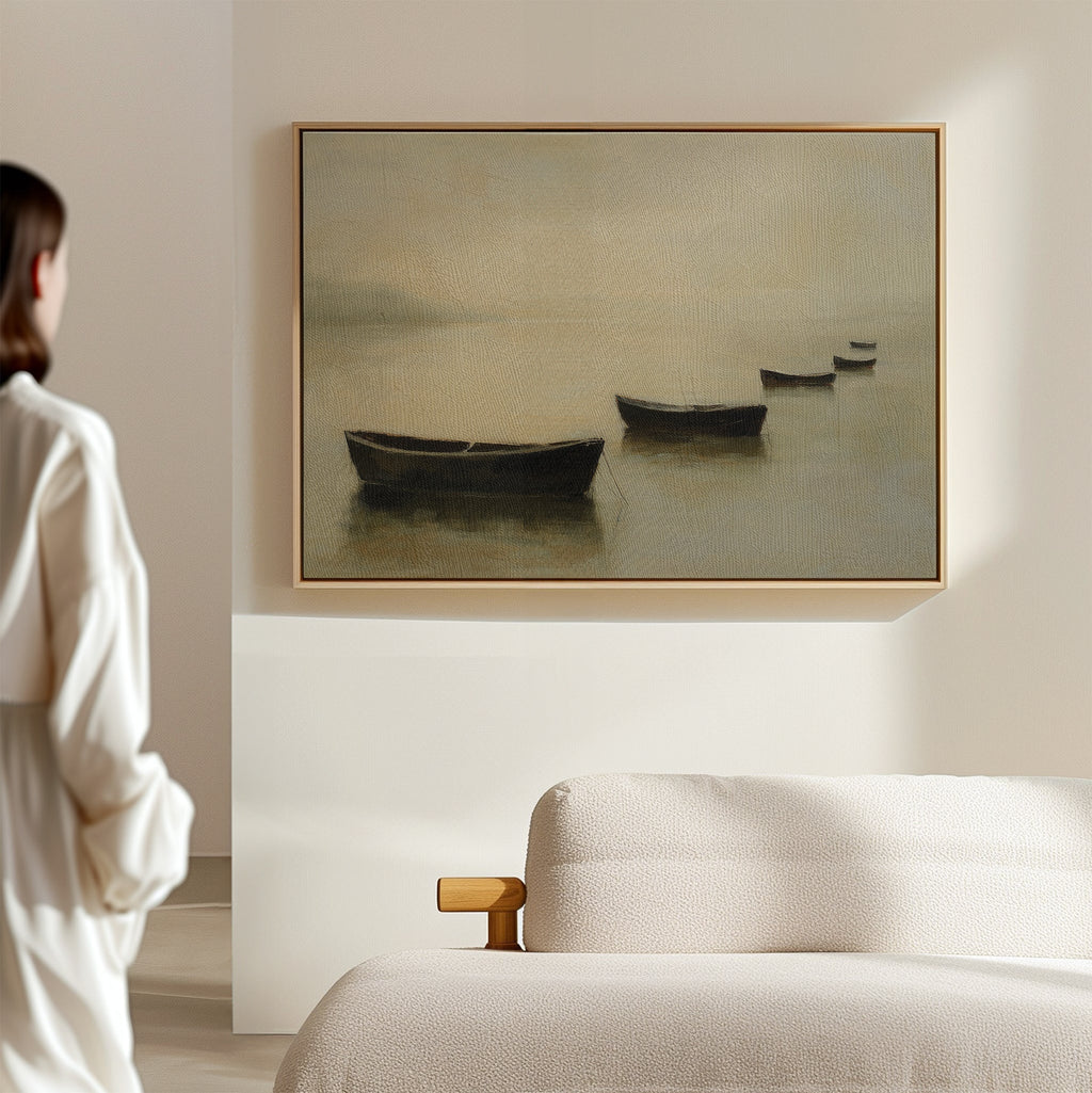 Harbour of Hushed Whispers – earthy brown vintage canvas wall art print by Aspire Prints