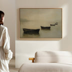 Harbour of Hushed Whispers – earthy brown vintage canvas wall art print by Aspire Prints