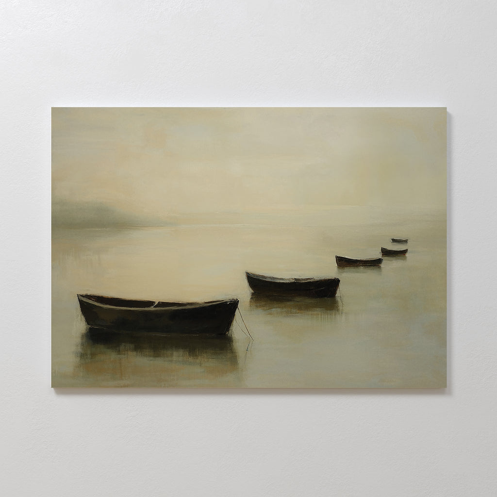 Harbour of Hushed Whispers – earthy brown vintage canvas wall art print by Aspire Prints
