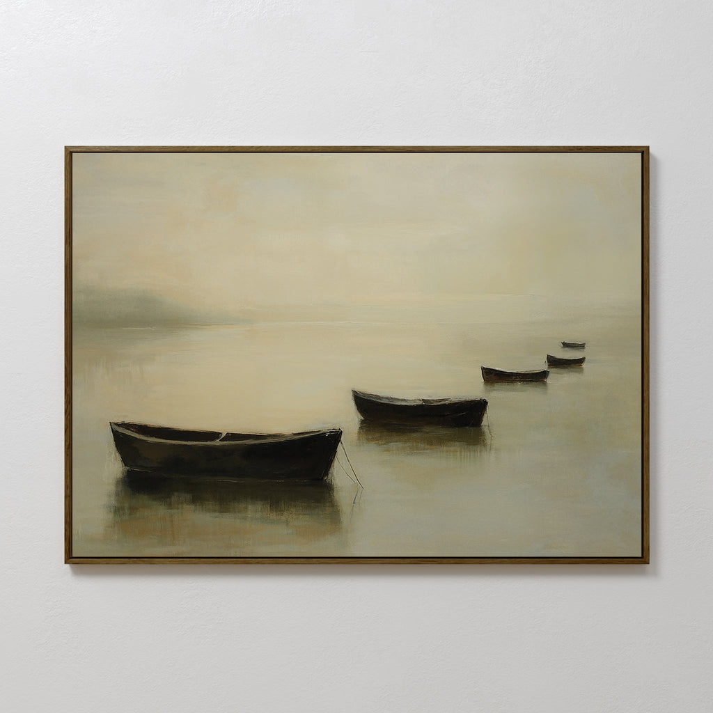 Harbour of Hushed Whispers – earthy brown vintage canvas wall art print by Aspire Prints