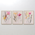 Petals in Whisper – Set of 3 Canvas Prints set of 3 – blush pink botanical canvas wall art by Aspire Prints
