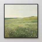 Whispering Wildflowers – green vintage canvas wall art print by Aspire Prints