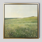 Whispering Wildflowers – green vintage canvas wall art print by Aspire Prints