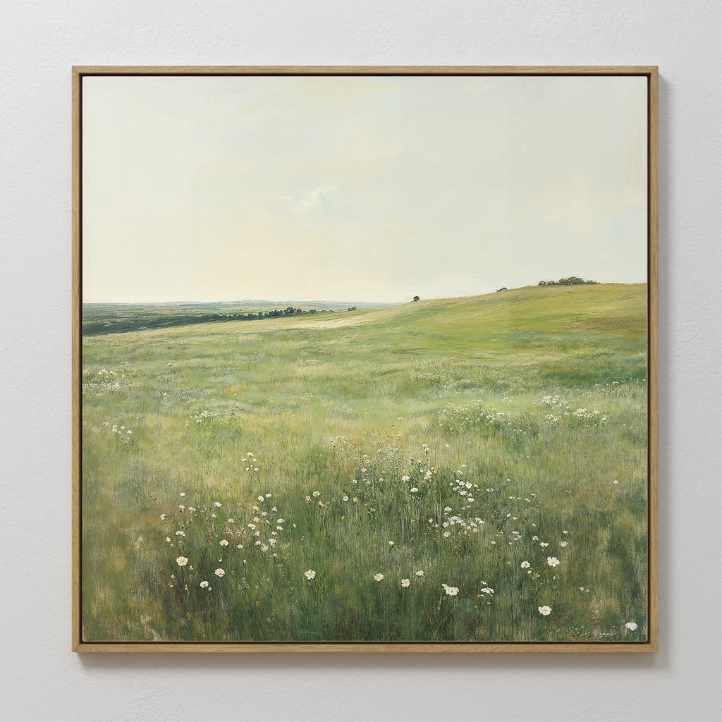 Whispering Wildflowers – green vintage canvas wall art print by Aspire Prints