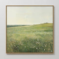 Whispering Wildflowers – green vintage canvas wall art print by Aspire Prints