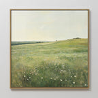 Whispering Wildflowers – green vintage canvas wall art print by Aspire Prints