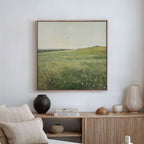 Whispering Wildflowers – green vintage canvas wall art print by Aspire Prints