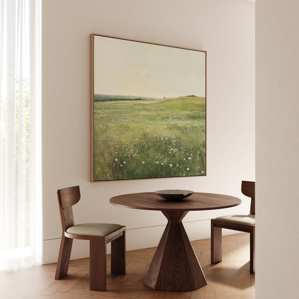 Whispering Wildflowers – green vintage canvas wall art print by Aspire Prints