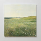 Whispering Wildflowers – green vintage canvas wall art print by Aspire Prints