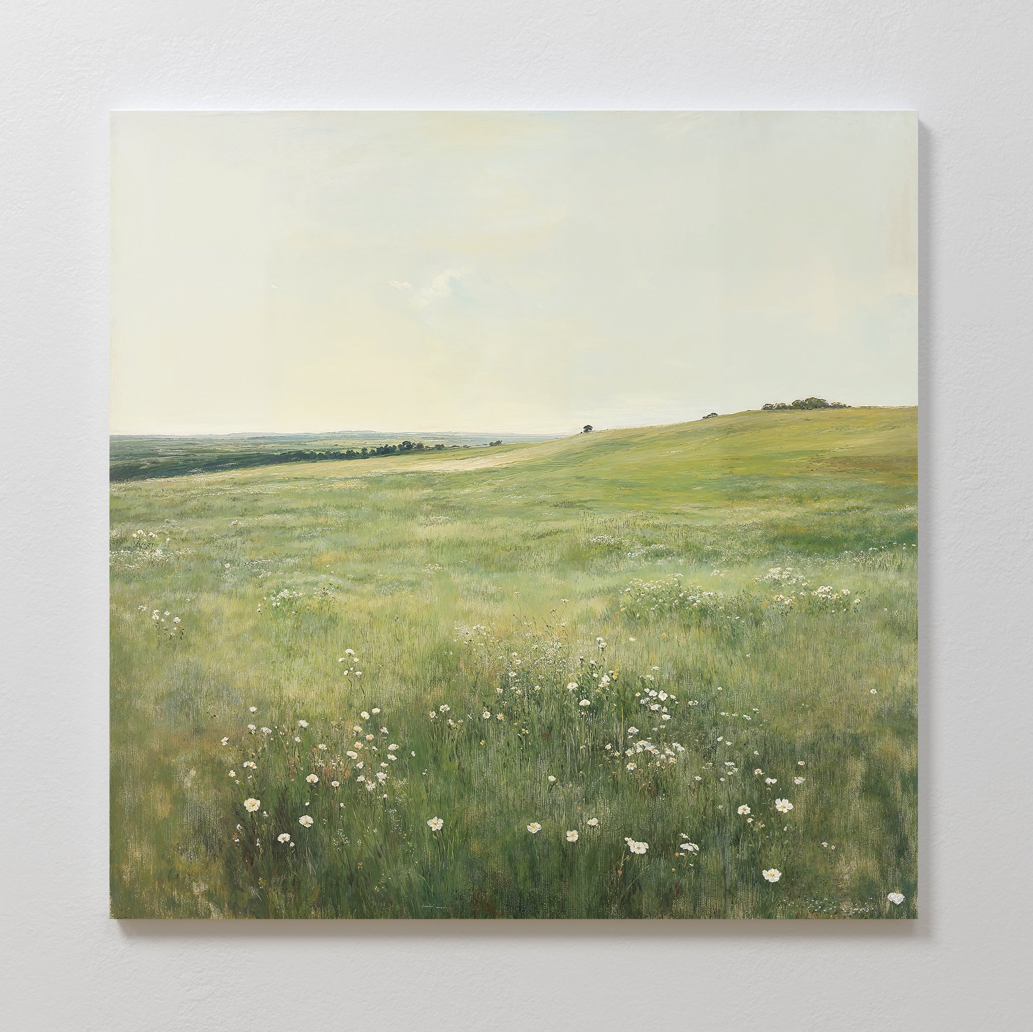 Whispering Wildflowers – green vintage canvas wall art print by Aspire Prints
