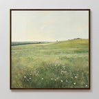 Whispering Wildflowers – green vintage canvas wall art print by Aspire Prints