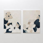 Whispers in Bloom – Set of 2 Canvas Prints set of 2 – blue botanical canvas wall art by Aspire Prints