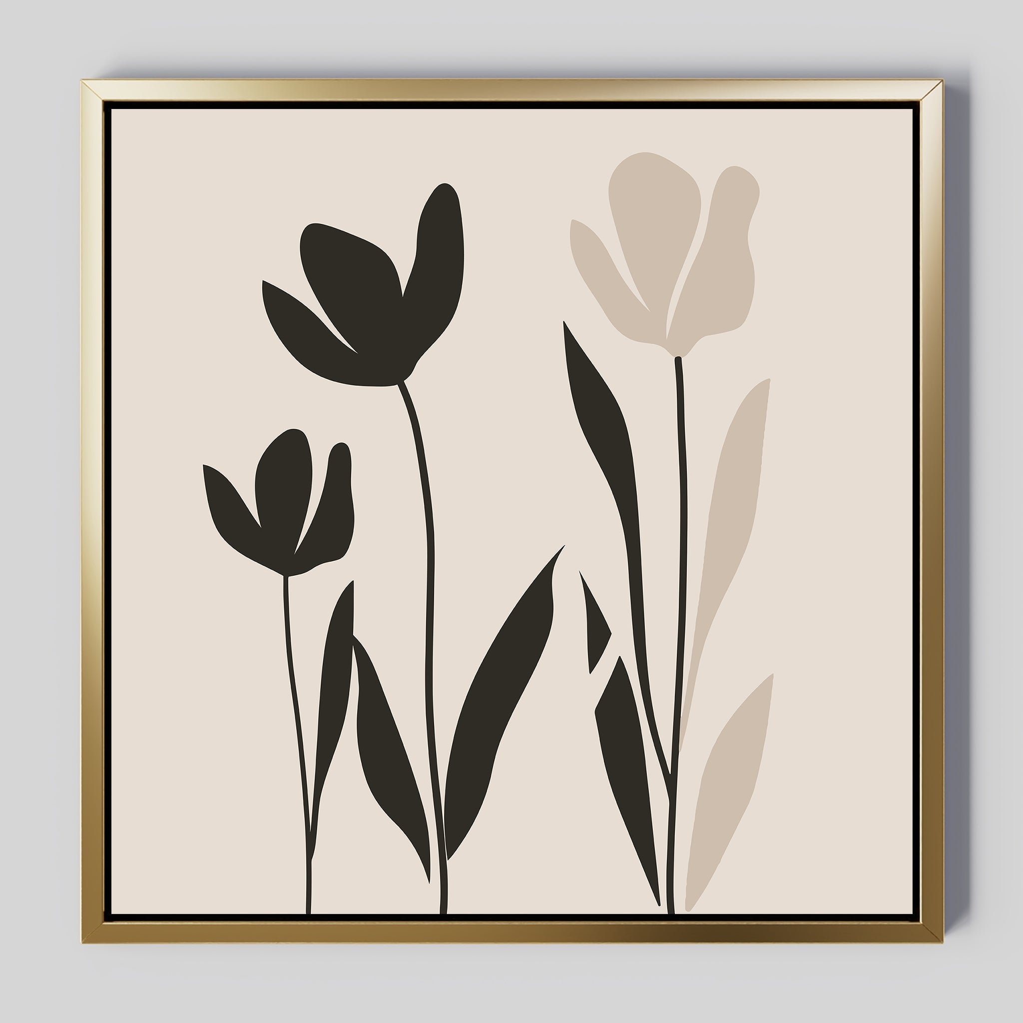 Whispers in Bloom – black and white botanical canvas wall art print by Aspire Prints