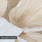 Petal Hush – beige and white botanical canvas wall art print by Aspire Prints