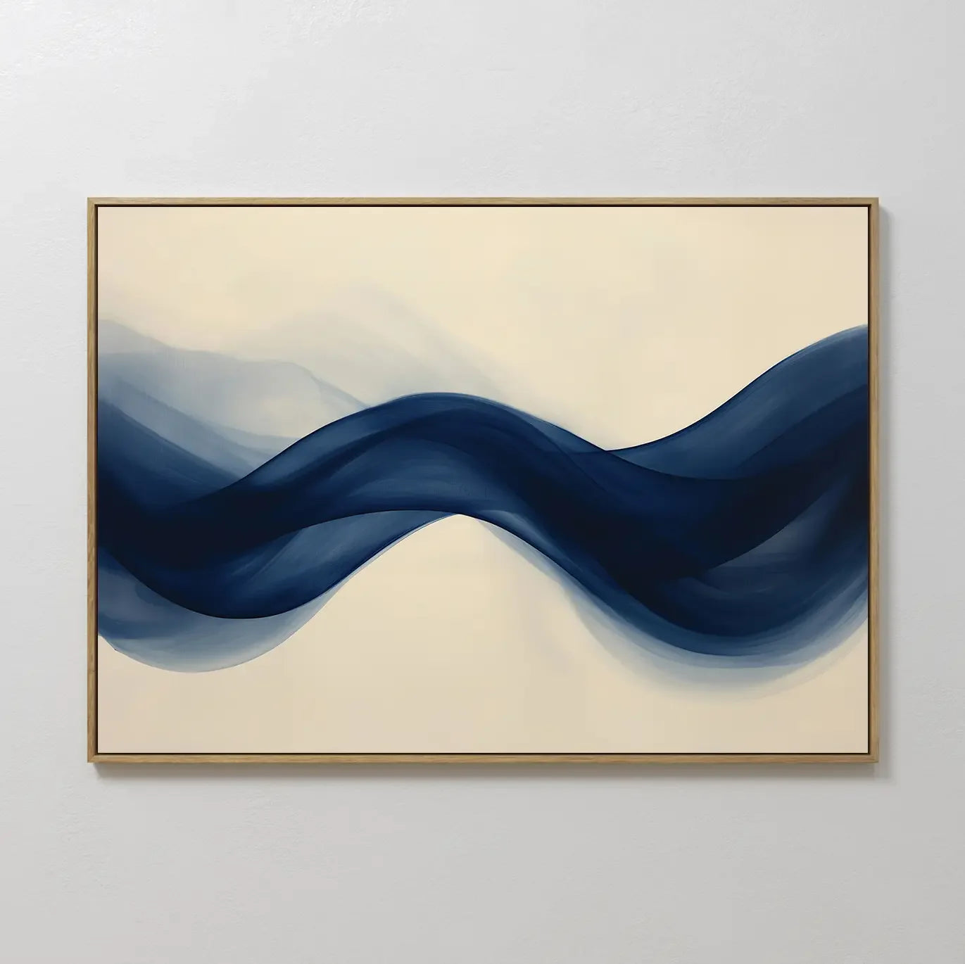 Indigo Tide Whisper – blue abstract canvas wall art print by Aspire Prints