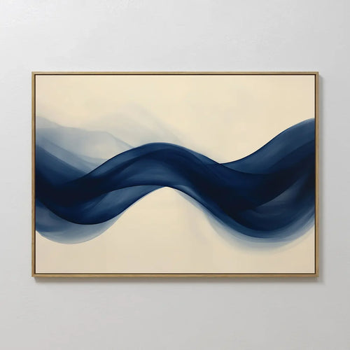 Indigo Tide Whisper – blue abstract canvas wall art print by Aspire Prints