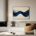 Indigo Tide Whisper – blue abstract canvas wall art print by Aspire Prints