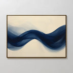 Indigo Tide Whisper – blue abstract canvas wall art print by Aspire Prints
